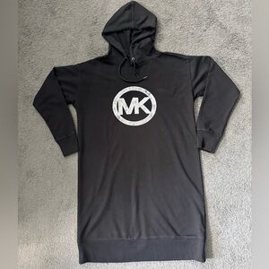 Michael Kors Black Hooded Sweatshirt Dress